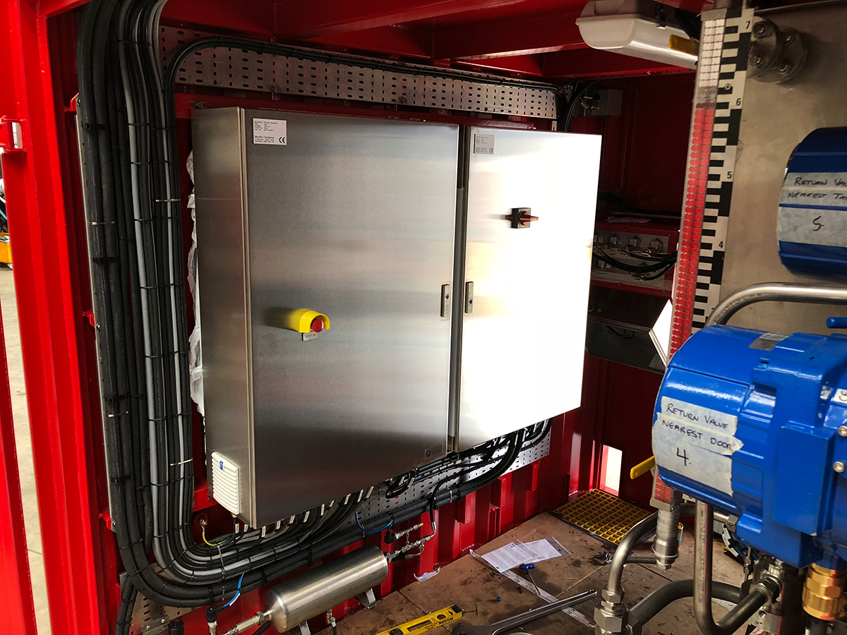 HPU electrical control enclosures installed in the container