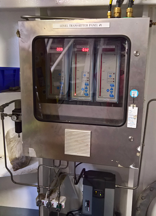 LevelCOM transmitter panel installed aboard Ocean Patriot